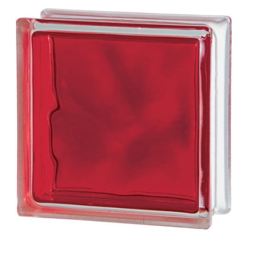SEVES Basic Brilly Red Wave Stikla Bloks, Sarkans, 190x190x80mm | Bazaars.lv