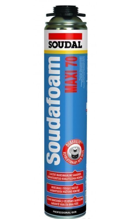 SOUDAL Soudafoam Gun Maxi 70 Poliuretāna Montāžas Putas 870ml