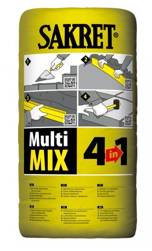 SAKRET MultiMIX 4in1 Universālā Cementa-Kaļķa Java Mūrēšanai, Apmešanai, Grīdu Izlīdzināšanai | Bazaars.lv