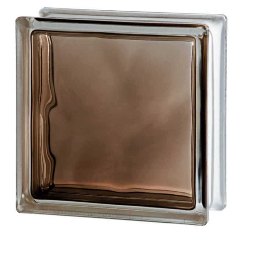 SEVES Basic Brilly Bronze Wave Stikla Bloks, Brūns, 190x190x80mm | Bazaars.lv