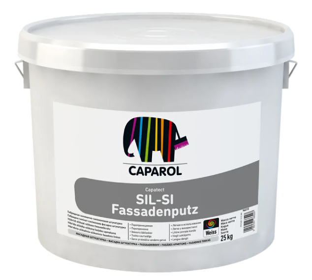 CAPAROL SIL-SI FassadenPutz Gatavais Dekoratīvais Silikona-Silikāta Apmetums (Biezpiens) 25kg | Bazaars.lv