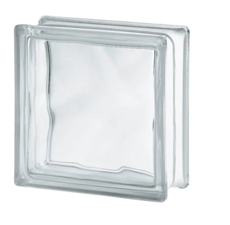 SEVES Basic Clear Wave Stikla Bloks, Caurspīdīgs, 190x190x80mm | Bazaars.lv