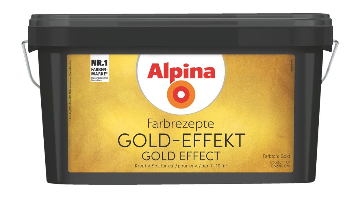 Alpina Farbrezepte Gold-Effekt Efektkrāsas Zeltaina Spīduma Efekta Veidošanai, Komplekts (539892) | Bazaars.lv