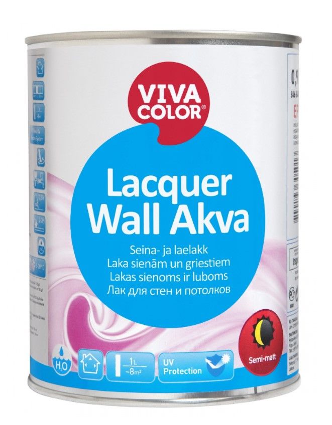 VIVACOLOR Lacquer Wall Akva Laka Koka Sienām Un Griestiem, Pusmatēta | Bazaars.lv